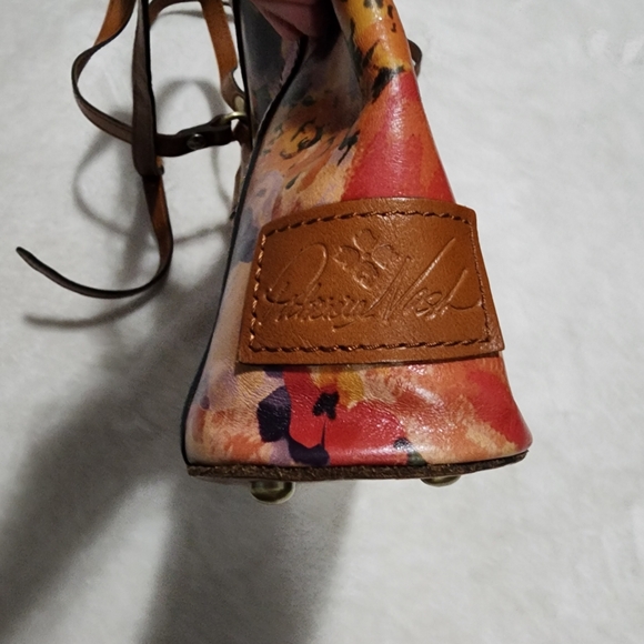 Patrisha Nash Leather Floral Rainforest P828430 Crossbody Purse - Picture 3 of 16